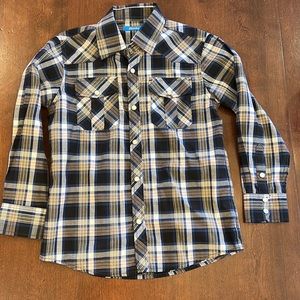 Boys western Pearl snap button long sleeve shirt